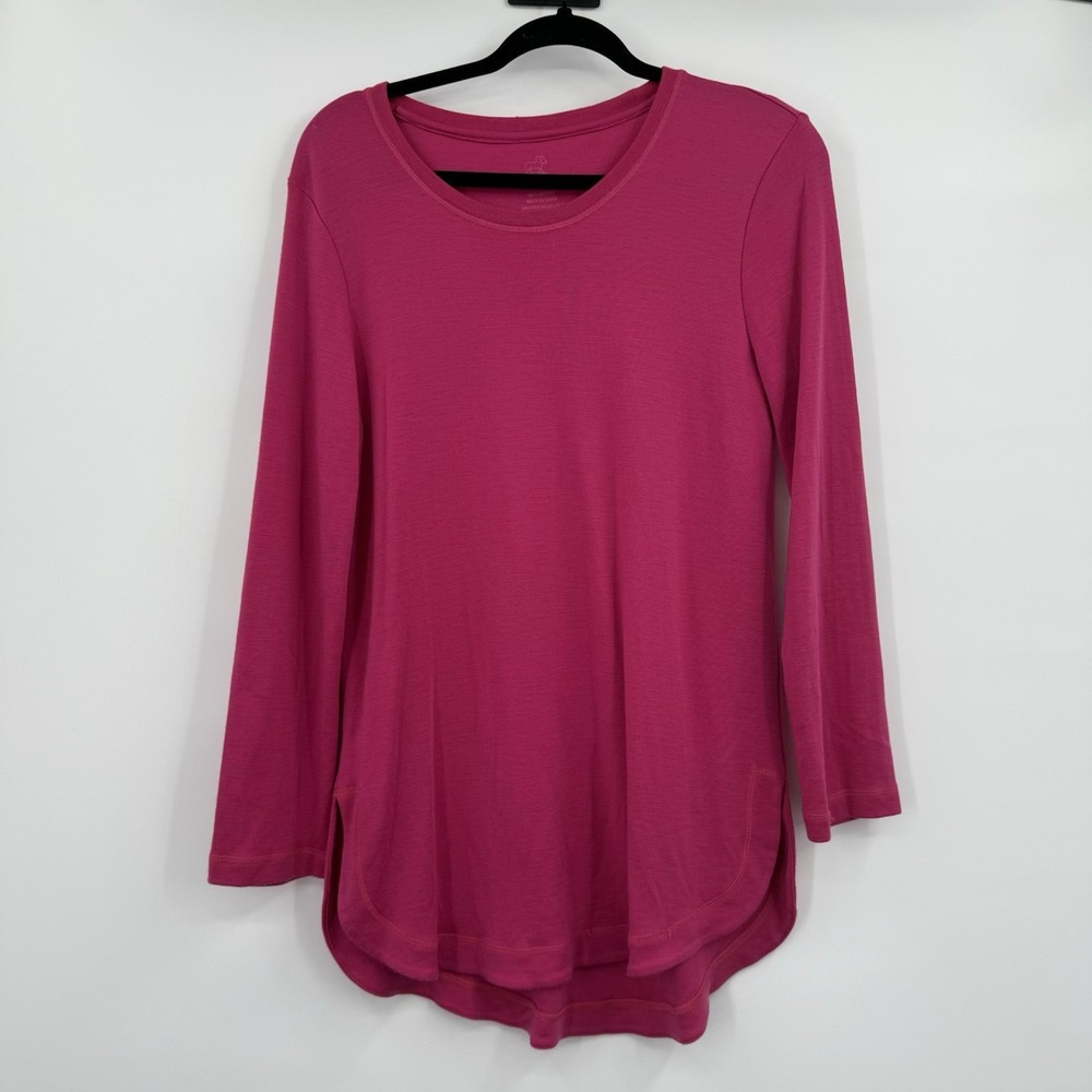 WoolX Shirt Top Womens Medium Pink Long Sleeve Tunic Basic Base Layer Outdoor